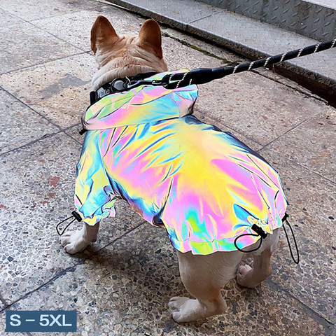 Fashion Pet Dog Cool Colorful Reflective Coat Waterproof Reflective Pet Jacket Dog Cat Coat Clothes for Bulldogs Chihuahua Teddy ► Photo 1/6