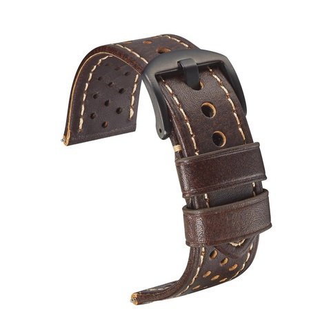 Porous 23mm Leather Watch Strap Vinatge Color Watch Leather Belt For Men's Watch  Watch Band Strap Breathable ► Photo 1/6