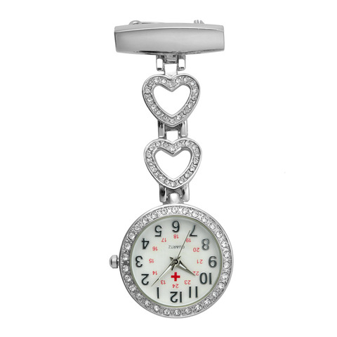 Fashion Pendant Hang Quartz Clock Nurse Watches Women Pocket Watch Clip-on Heart For Medical Doctor Nurse Watches ► Photo 1/6