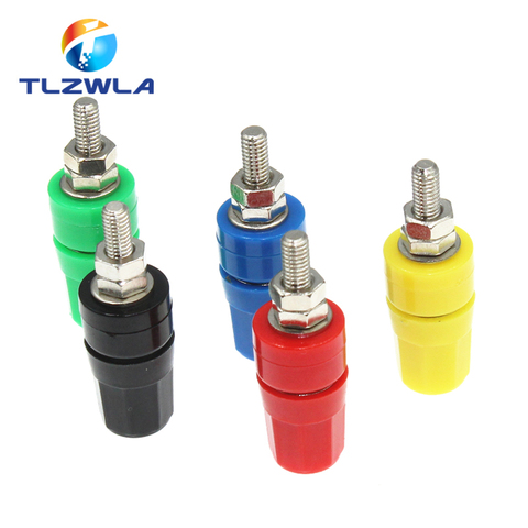 5pcs m4x36 pure copper terminal 4mm banana Jack Socket 20A binding post Banana plug connector M4*36 Black red blue green yellow ► Photo 1/6