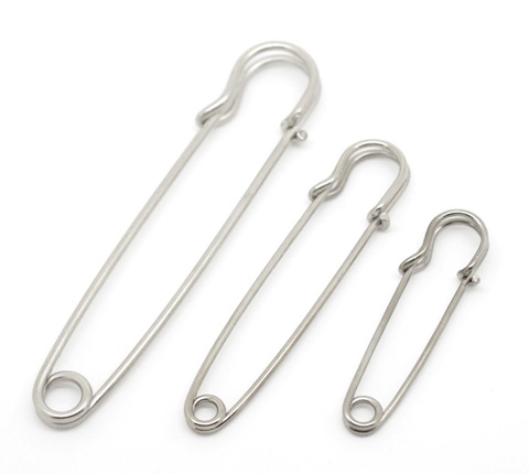Silver Color Stitch Holders Safety Pins Brooch Metal Large Safety Lock Pin Jewelry Findings DIY Sewing Tools Apparel Accessories ► Photo 1/6