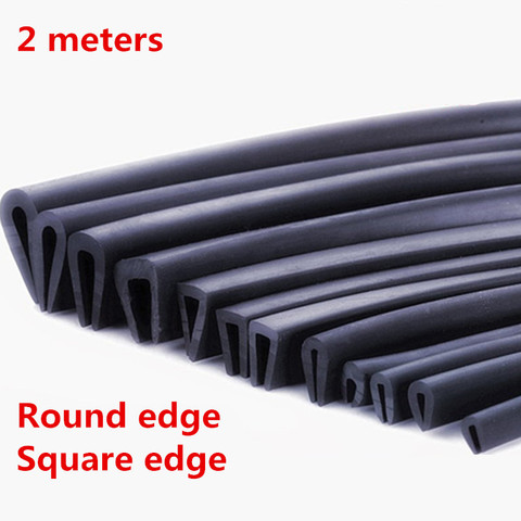 2m Rubber U Strip Edge Shield Encloser Bound Glass Metal Wood Panel Board Sheet for Cabinet Vehicle Thick 0.5mm - 10mm Black ► Photo 1/6