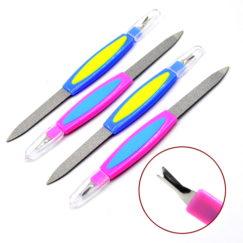 Multi-functional Stainless Steel Nail File Buffer Double Side Grinding Rod Manicure Pedicure Scrub Nails Art Cuticle Pusher Tool ► Photo 1/1