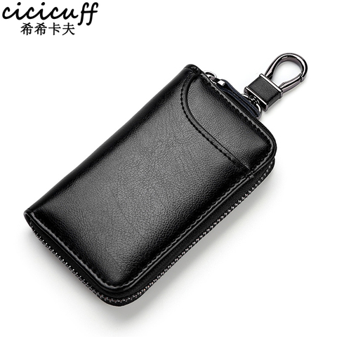 Genuine Leather KeyChain Unisex Key Bag Multifunction Organizer Wallet Holder Smart Housekeeper Car Small Key Case Keys Pouch ► Photo 1/6