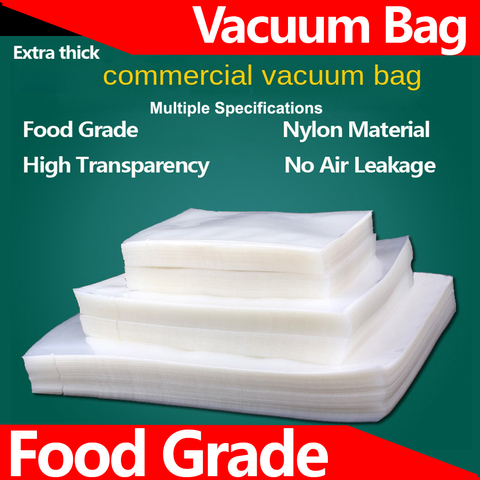 Vacuum Bag PE Vacuum Seal Bags Commercial Vacuum Bag Plastic Packaging Bag Smooth Surface Plastic Food Vacuum Sealer Bags 100pcs ► Photo 1/6