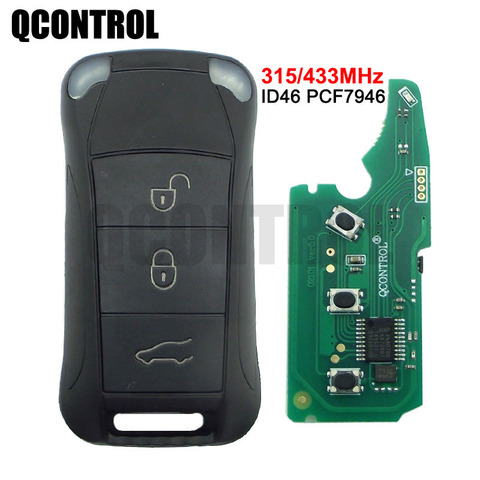 QCONTROL 3 Buttons Flip Remote Car Key Fob 433MHz PCF7946A For Porsche Cayenne 2004 2005 2006 2007 2008 2009 2010 2011 ► Photo 1/2