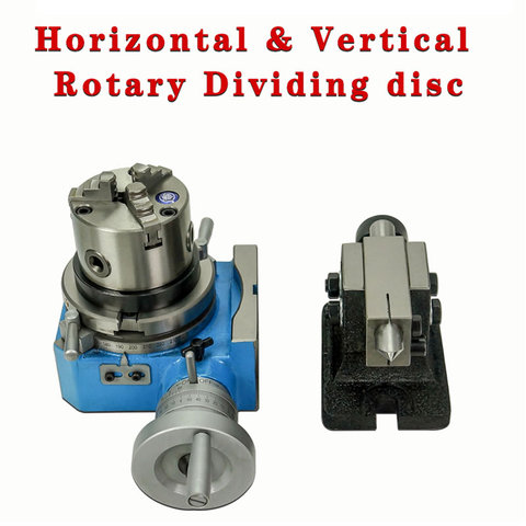 CNC horizontal vertical indexing table rotary table divider 4-6 inch 80mm 125MM 3-Jaw Lathe Chuck CNC Milling Head Tailstock ► Photo 1/6