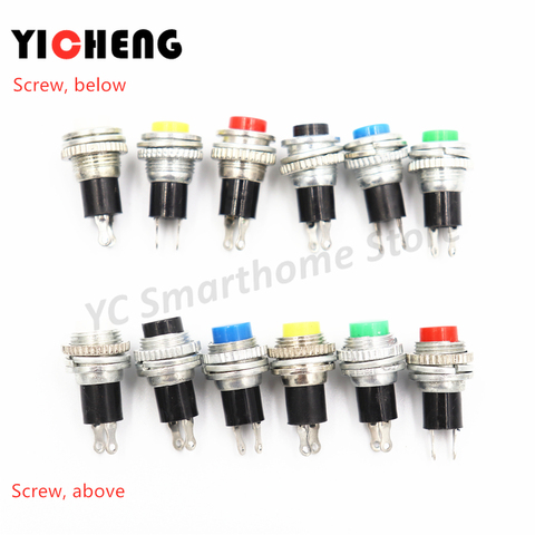 6Pcs 10MM small button DS-316 314 lock-free self-reset doorbell horn round power jog key switch ► Photo 1/6