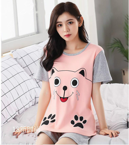 Women Comfortable Home Clothes New Milk silk Women Sleepwear summer Female Pajamas Sets Thin laides Suit short Sleeve Pyjamas ► Photo 1/5