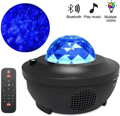 LED Galaxy Projector Ocean Wave LED Night Light Music Player Remote Star Rotating Night Light Luminaria For kid Bedroom Lamp ► Photo 1/6