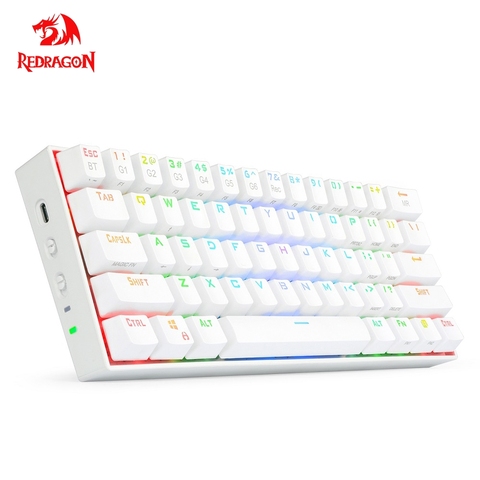 Redragon Draconic K530 RGB Bluetooth 5.0 wireless USB 2.4G Dual mode Mechanical Gaming Keyboard Tea axis Switch 61 Keys Compute ► Photo 1/6