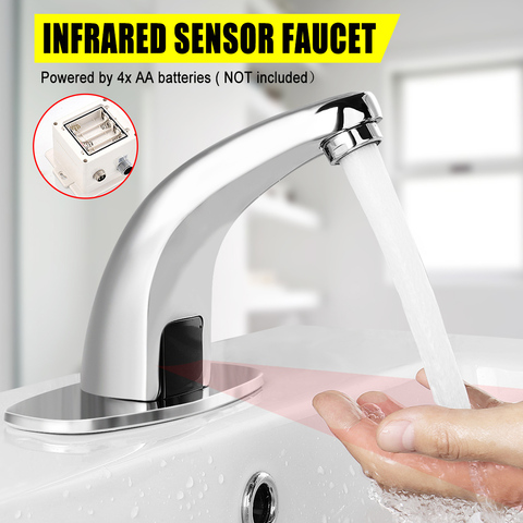 Bathroom Automatic Touch-Free Sensor Faucets Water Saving Inductive Electric Water Tap Coldwater Touchless Battery Power ► Photo 1/6