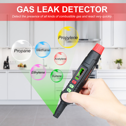 HABOTEST Gas Leak Detector Alarm Combustible Gas Detector with Audible and Visual Alarm for All Types of Flammable Gases ► Photo 1/6