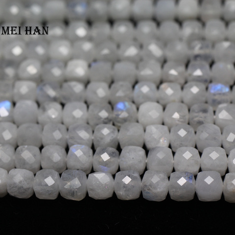 Free shipping Natural 5mm Moonstone faceted cube loose beads for jewelry making design or gift ► Photo 1/4