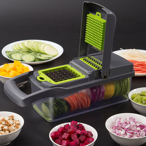 Vegetable Fruit Multifunction Slicer Grater Shredded Peeler Potatoes Carrot Cubes Diced  Kitchen Dining Bar Household Chopper ► Photo 1/6