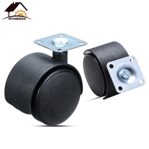 Myhomera Furniture Wheel Table Caster 30mm 40mm 48mm Plate without Brake Swivel Castor Wheels Replace Trolley Cart Roller Black ► Photo 1/6