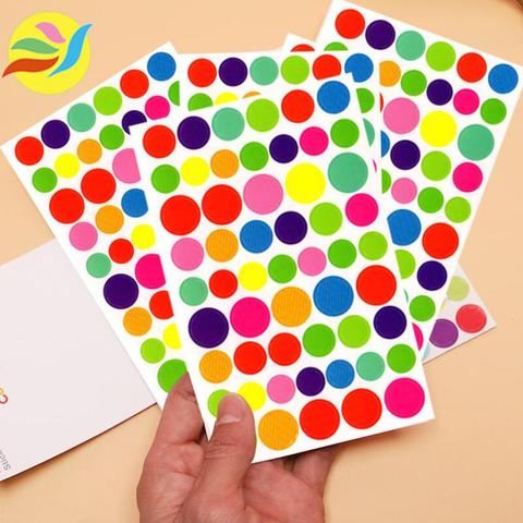 5Pcs/lot Colorful Circle Stickers Scrapbook Planner Memo Stationery DIY Diary Album Phone Stickers Kids Toy ► Photo 1/6