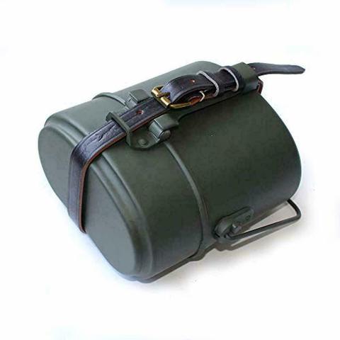 tomwang2012. WWII WW2 German Field M31 Mess Tin Canteen Mess W Leather Carry Straps Reenactments ► Photo 1/6