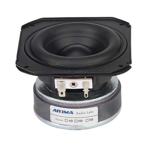 AIYIMA 1Pcs 3.5 Mid-woofer Speaker Rubber Edge Long Stroke Bass Audio Speaker 2 Ohm 30W HiFi Home Theater Loudspeaker ► Photo 1/6