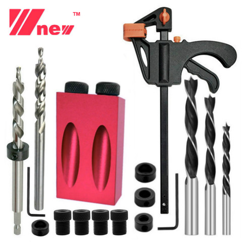 15 Degress Oblique Hole Locator Drill Guide Set Pocket Hole Jig Kit Drill Guide Set Puncher Locator with Hole Locator Fittings ► Photo 1/6