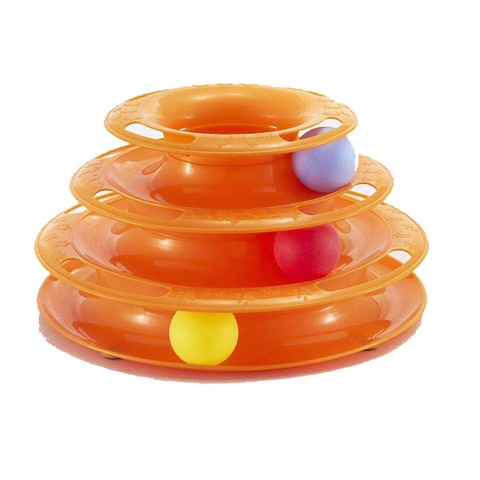Funny Cat Pet Toy Cat Toys Intelligence Triple Play Disc Cat Toy Balls Ball Toys Pets Green Orange ► Photo 1/4