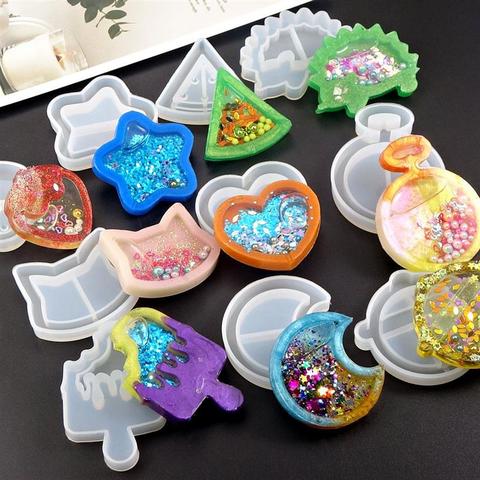 Kawaii Shaker Silicone Mold Resin Heart Star Moon Ice Cream UV Epoxy Resin Moulds Key Chain Pendant Craft Tools Jewelry Supplies ► Photo 1/6