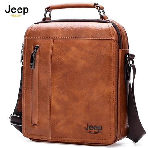 JEEP BULUO Brand Men's Messenger Shoulder Bag High Quality Fashion Split Leather Crossbody Man Bags Big Capacity For 9.7 In iPad ► Photo 1/6