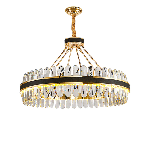 LED Postmodern Round Oval Crystal Chandelier Lighting Lustre Suspension Luminaire Lampen For Dinning Room ► Photo 1/6