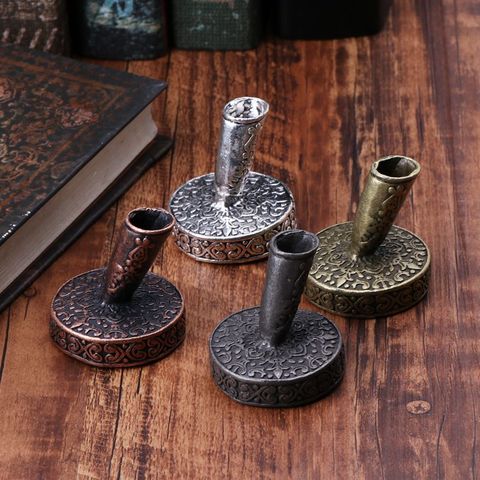 Vintage Metal Round Insertion Pen Holder for Feather Quill Dip Pens School Office Supplies Stationery Student Gift ► Photo 1/5