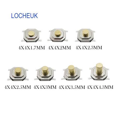 50PCS 4x4MM PCB Tactile Push Button Switch Micro Switch Mini Momentary Tact Switch Key Button SMD 4*4*1.7/2/2.3/2.5/3/3.5/4.3MM ► Photo 1/2