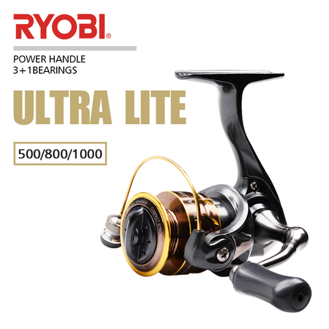 RYOBI new ULTRA LITE 500/800/1000 Spinning Fishing Reels 3+1BB Gear Ratio 5.2:1 Max Drag 3kg Metal Spool Mini Reel Fishing Coil ► Photo 1/6