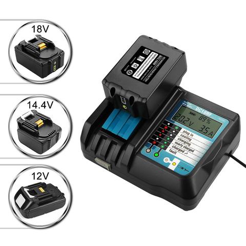 DC18RF Rapid Charger Replacement Power Tools Lithium-ion Charger 14.4V-18V for Makita Power Tool Battery DC18RA DC18RC With USB ► Photo 1/6