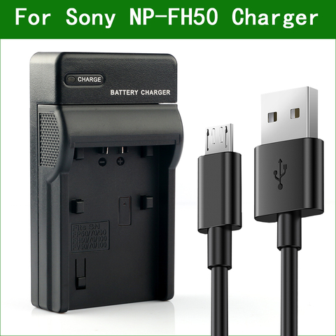 LANFULANG NP-FH50 NP FH50 USB Camera Battery Charger for Sony DSC-HX1 HX100 HX200 DSLR-A230 A290 A330 A380 A390 HDR-TG3 TG3E TG5 ► Photo 1/6