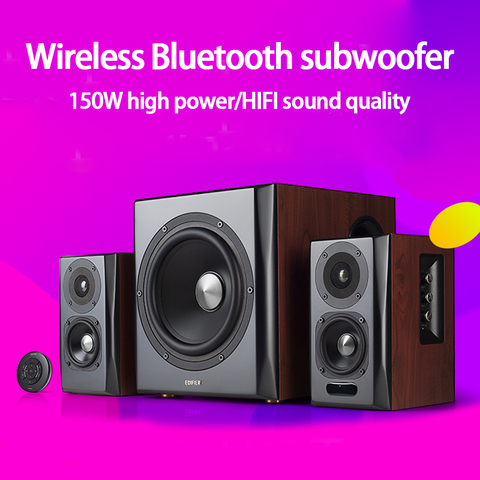 KYYSLB 15W*2 2-4ohm S201 Wireless Bluetooth Overweight Subwoofer Computer Wooden Speaker Desktop Home Audio ► Photo 1/6