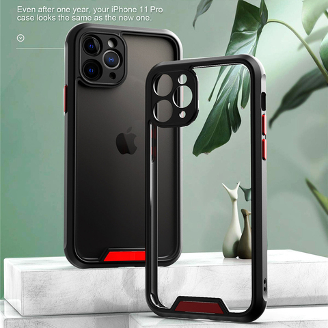 Camera Protection Shockproof Bumper Phone Case For iPhone SE2022 12 11Pro Max X XR XS Max 7 8 Plus Transparent Acrylic+TPU Cover ► Photo 1/6