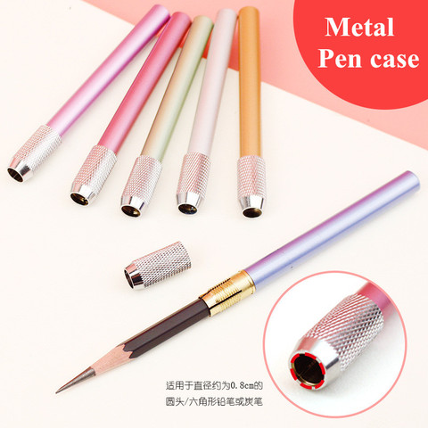 Lengthening Rod Pencil Extender Connector Drawing Sleeve Metal Aluminum 6 Colour Loose ► Photo 1/6