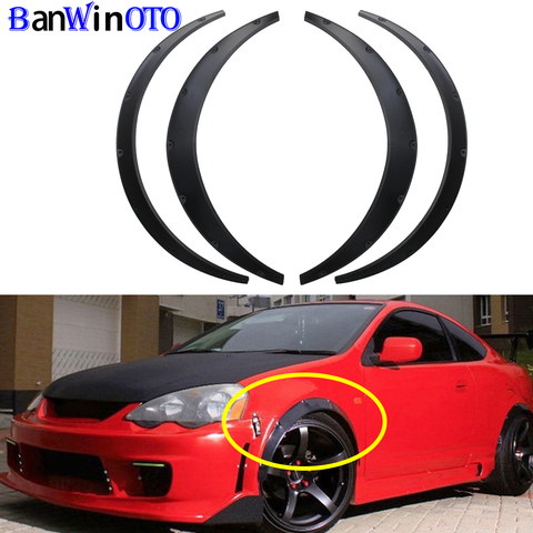 Universal 4 pcs/set Car Fender Flares Arches Wheel Eyebrow Protector Mudguards Widebody Sticker Top ABS Plastic LM001 ► Photo 1/1