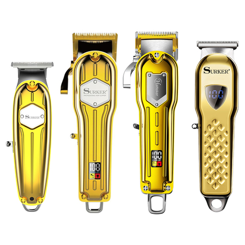 Surker All Metal Hair Clippers Men Cordless Professional Hair Trimmer Maquina Cortar Pelo Haircut LCD Display Hairdresser ► Photo 1/6