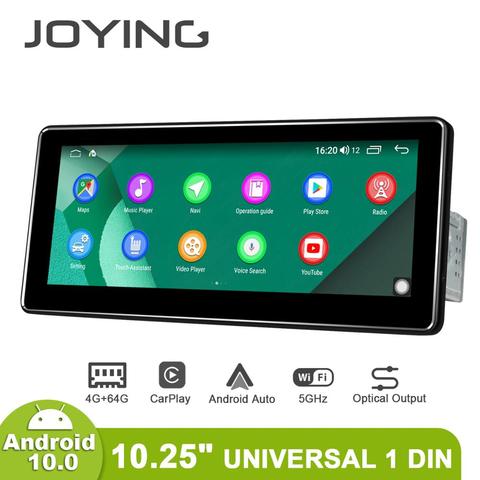 Android 10.0 single din 10.25 inch 1280*480 IPS universal car radio player 4GB RAM 64GB ROM RDS  BT  HDsupport 4G/Back up camera ► Photo 1/6