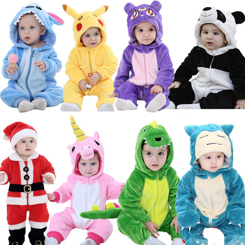 Baby Winter Clothes Baby Rompers Baby Girl Clothes Kids Onesie Overall Cosplay Costume New Born Boy Pajama Flannel Warm Jumpsuit ► Photo 1/6