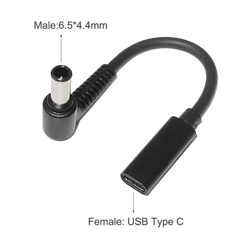 USB Type C to 6.5*4.4mm Male Adapter Converter Dc Power Plug Connector Cable Cord for Sony LG 19V 19.5V Laptop Power Supply ► Photo 1/6