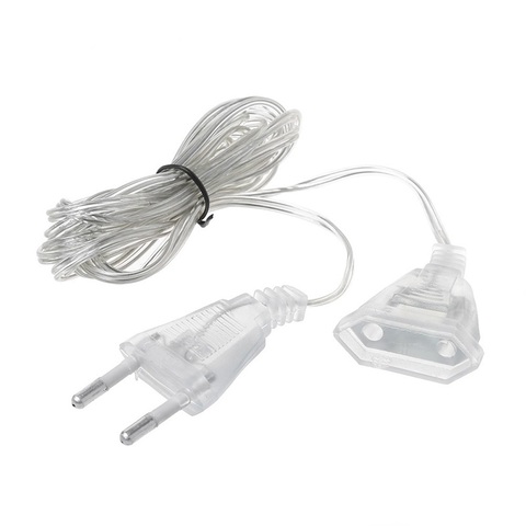 3M 110V 220V EU US Plug Standard Power Extension Cord Transparent Extension Cable For LED Fairy Lights Holiday String Lights ► Photo 1/6