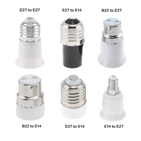 5pcs/set LED Lamp Holder Base Adapter Universal Light Bulb Converter Lamp Socket B22 E27 E14 E26 LED GU10 For Home Lighting ► Photo 1/6