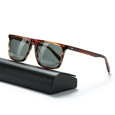 Retro Square Sunglasses Polarized Glass G15 Lens Anti-UV Eyeglasses  Acetate Frame Men 2022 Sun Glasses Fashion Driving Glasses ► Photo 1/6