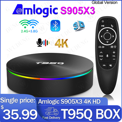 T95Q Android 9.0 Tv Box  Amlogic S905X3 Quad Core Smart TV Box 4GB 64GB 2.4G&5GHz Dual Wifi BT4.0 100M 4G 64G Set Top Box ► Photo 1/6