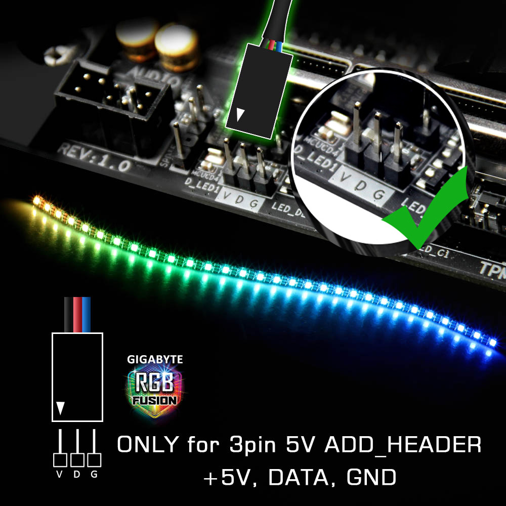 Motherboard Addressable 5V 3 Pin PC LED Strip RGB PC LED Strip Light ,For GIGABYTE RGB Fusion (5V 3 Pin addressable LED headers) Price history & Review | AliExpress Seller -