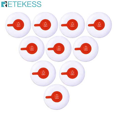 10pcs Retekess TD009 Wireless Call Button Caregiver Restaurant Pager Waterproof for Elderly Patient for T114 and TD108 TD106 ► Photo 1/6
