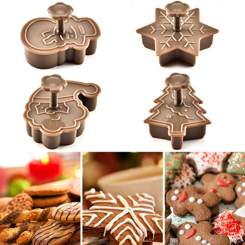 4pcs Stainless Biscuit Pastry Cookie Cutter Cake Decor Baking Mold Mould Tools 