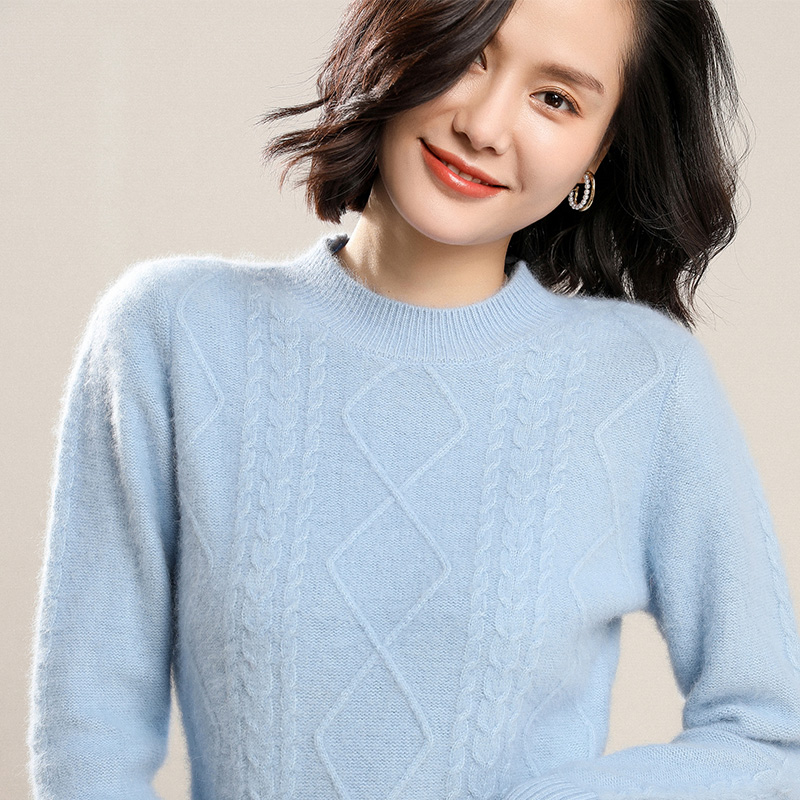 Woman Winter 100% Lady Pullovers Warm Thickening O-Neck Cashmere Sweater Knitted 
