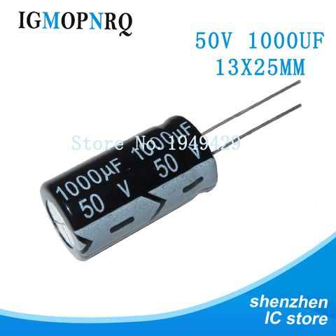 10pcs 50V1000UF 13*25mm 1000UF 50V 13*25 new aluminum electrolytic capacitor ► Photo 1/2